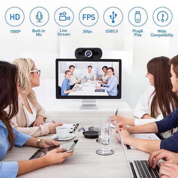 HD Webcam Microphone Streaming USB PC Laptop Webcam Plug and Play Web Camera - Picture 2 of 6